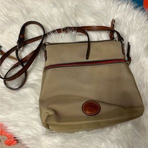 Dooney and Bourke Tan Khaki Cross Body Bag Purse Luxury